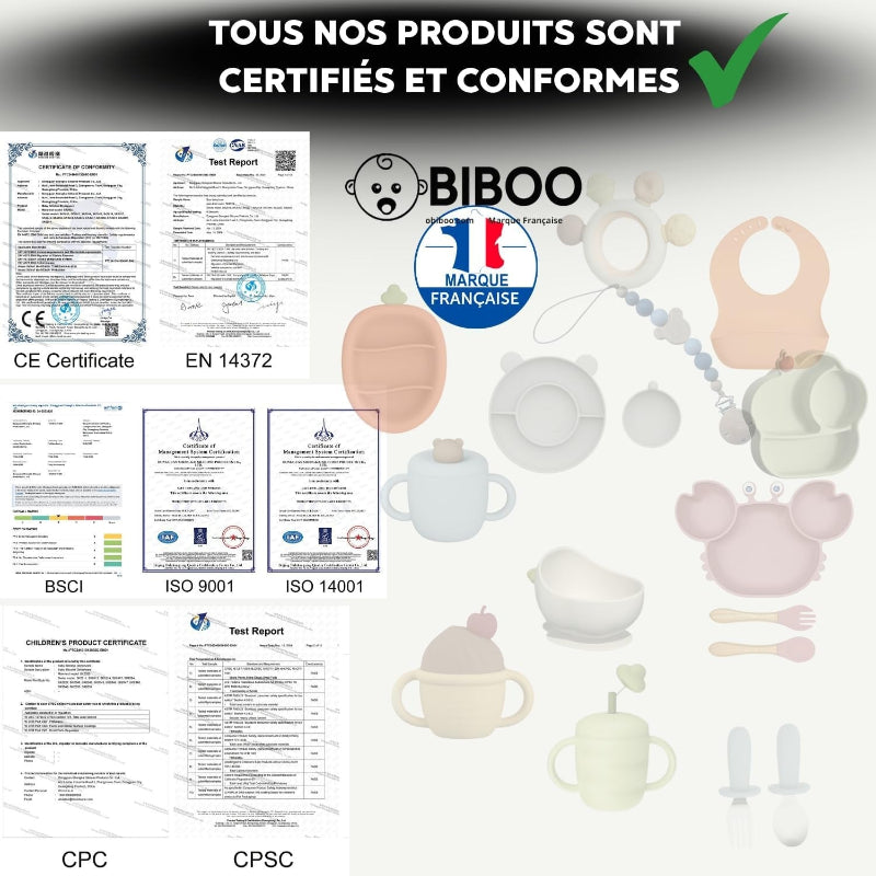 Set repas bébé personnalisé, coloris bleu marine