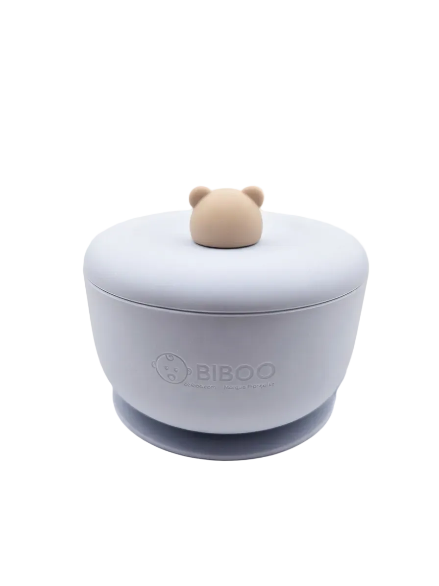 Bol d’Apprentissage Bébé en Silicone Ourson