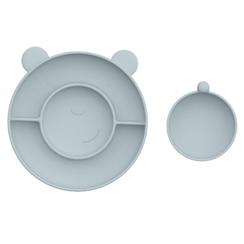 Assiette Bébé Silicone 3 Compartiments Ourson