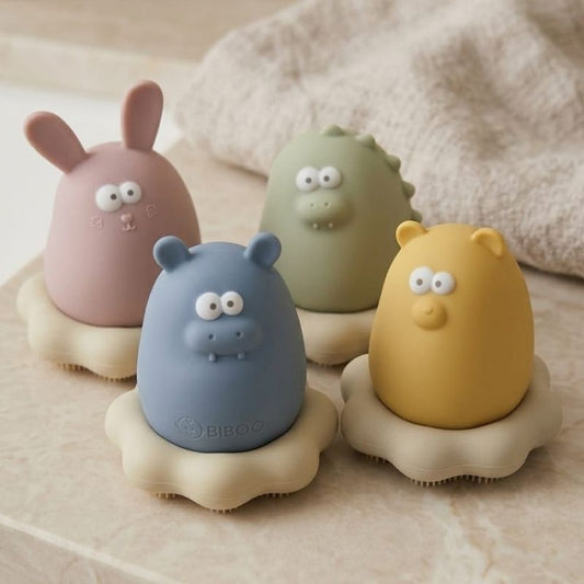 Lot de 4 jouets de bain bébé en silicone – Obiboo