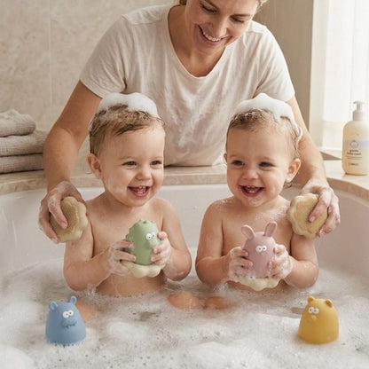 Jouet de bain silicone souple, texture douce pour bébé
