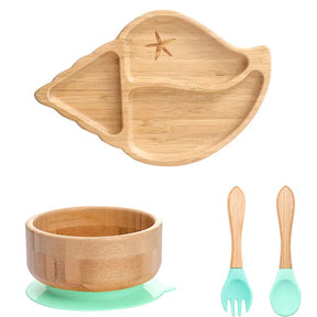 Set repas bébé silicone et bois