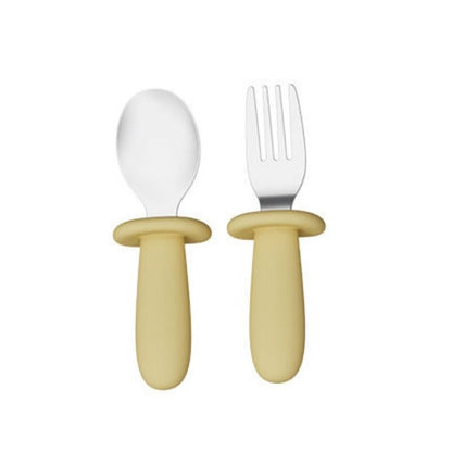 Lot de 2 couverts en acier inoxydable et silicone