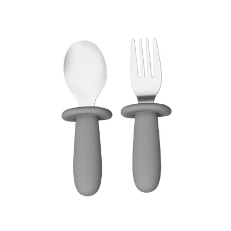 Lot de 2 couverts en acier inoxydable et silicone