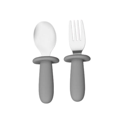 Lot de 2 couverts en acier inoxydable et silicone