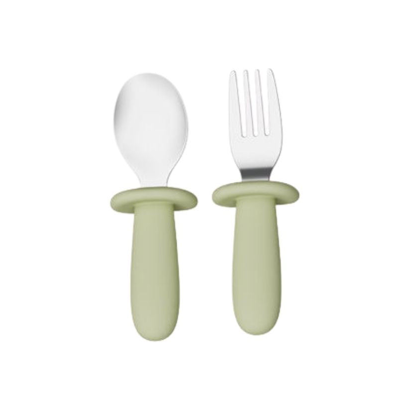 Lot de 2 couverts en acier inoxydable et silicone