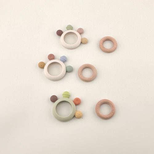 Anneau de dentition bois et silicone Friandise – Obiboo