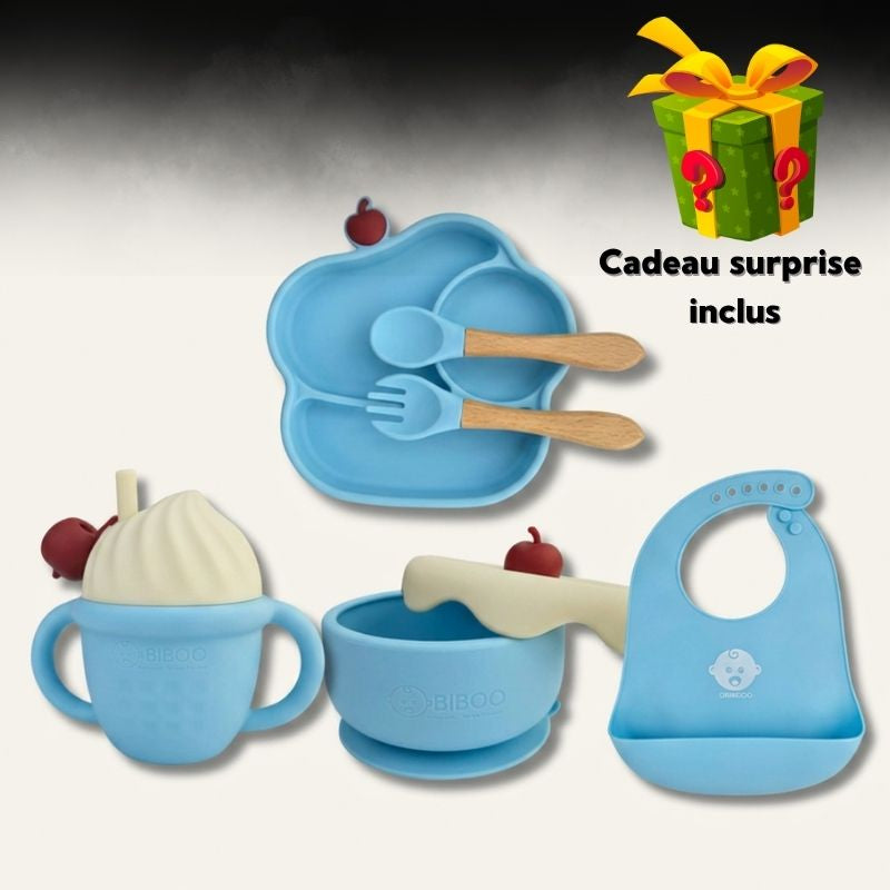 Bavoir, tasse et gobelet silicone sans BPA