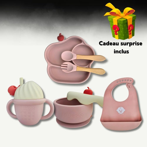 Bavoir, tasse et gobelet silicone sans BPA