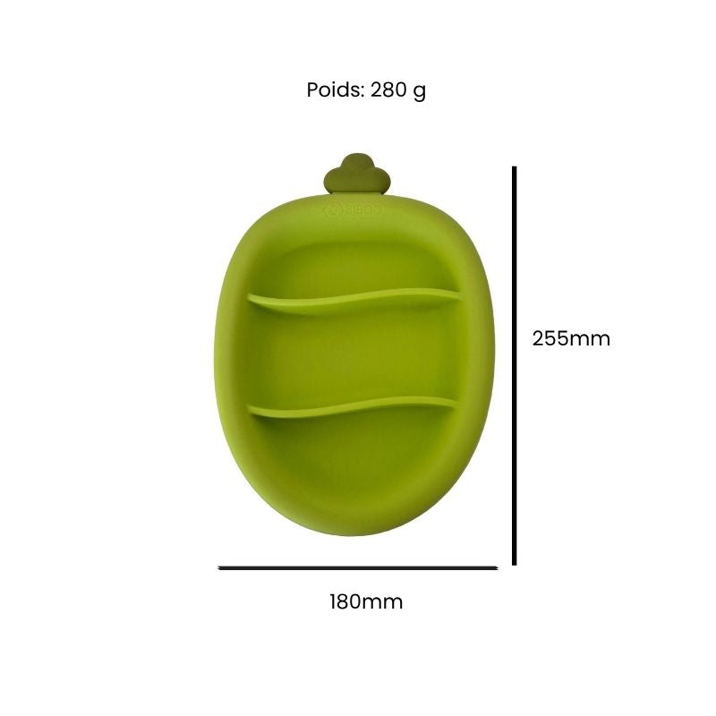 Assiette Bebe Silicone 3 Compartiments Carotte