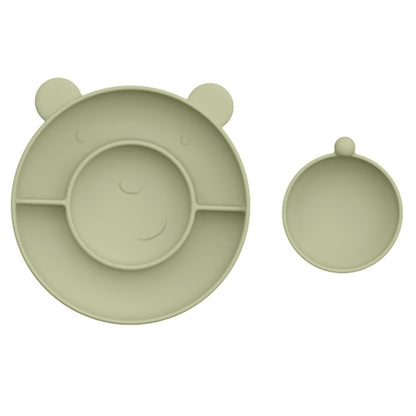 Assiette Bébé Silicone 3 Compartiments Ourson