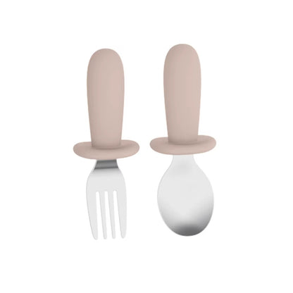 Lot de 2 couverts en acier inoxydable et silicone
