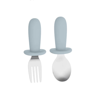 Lot de 2 couverts en acier inoxydable et silicone