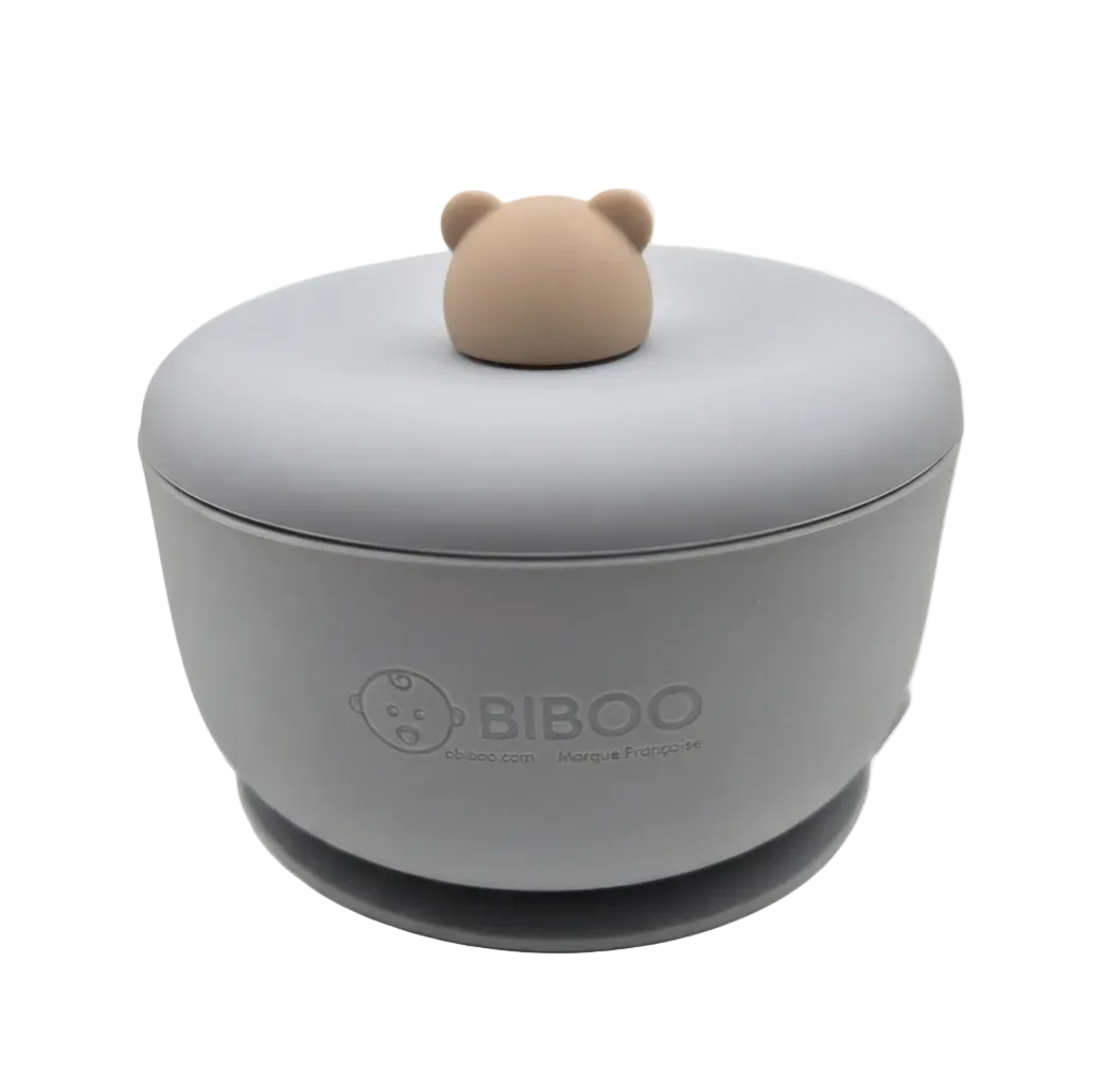 Bol d’Apprentissage Bébé en Silicone Ourson
