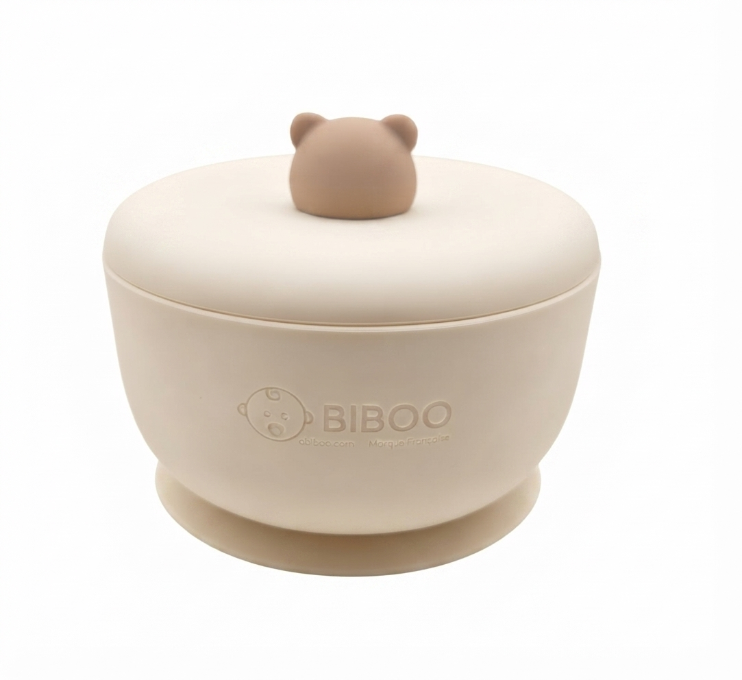 Bol d’Apprentissage Bébé en Silicone Ourson