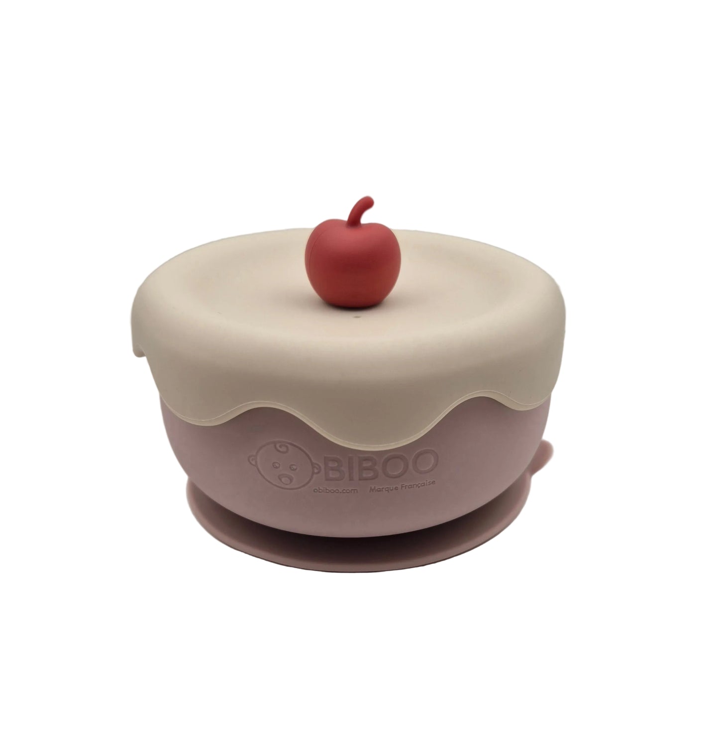 Bol d’Apprentissage Bébé en Silicone Cerise