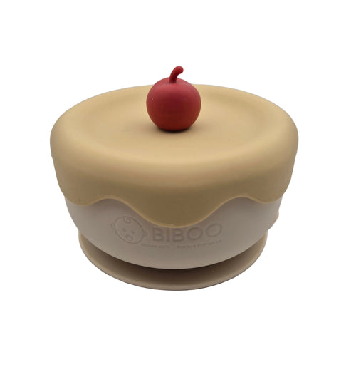 Bol d’Apprentissage Bébé en Silicone Cerise