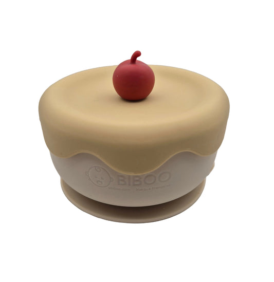 Bol d'apprentissage bébé en silicone Crème glacée – Obiboo