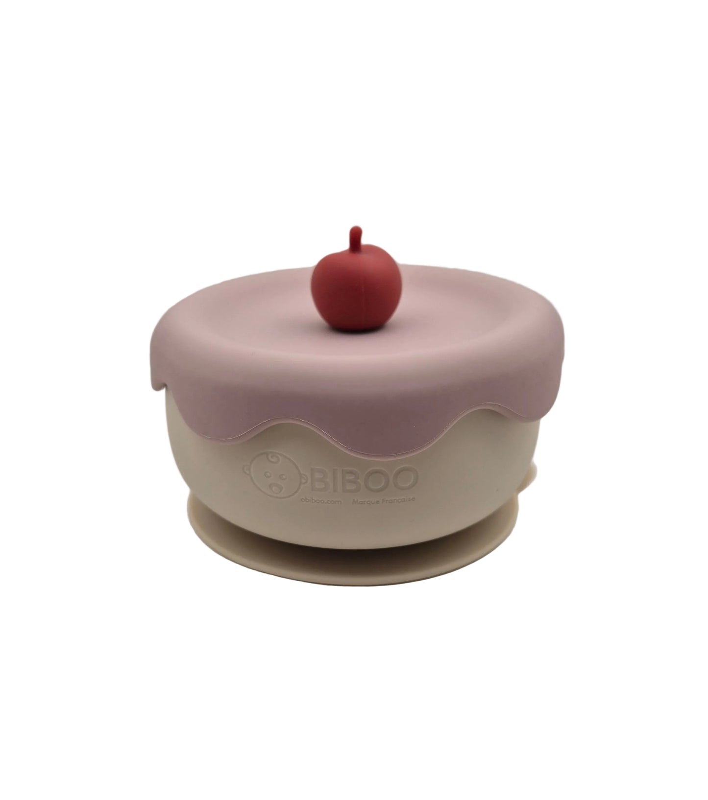 Bol d’Apprentissage Bébé en Silicone Cerise