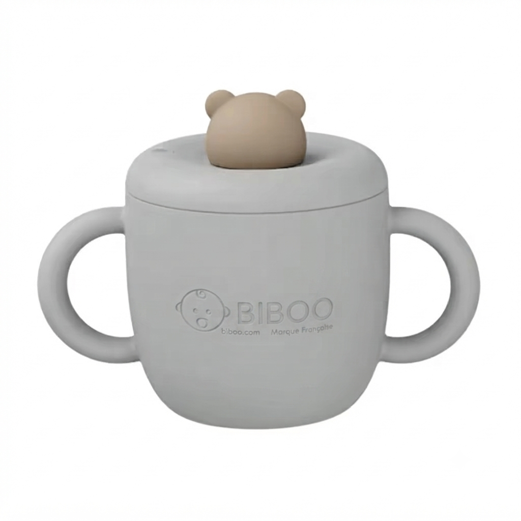 Tasse d'apprentissage ourson, coloris doux au choix