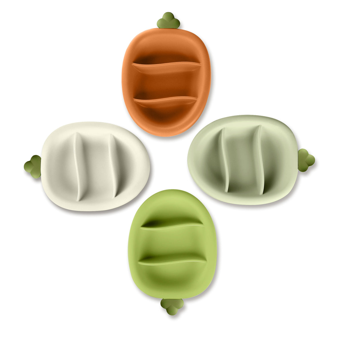 Assiette bébé en silicone 3 compartiments Carotte – Obiboo