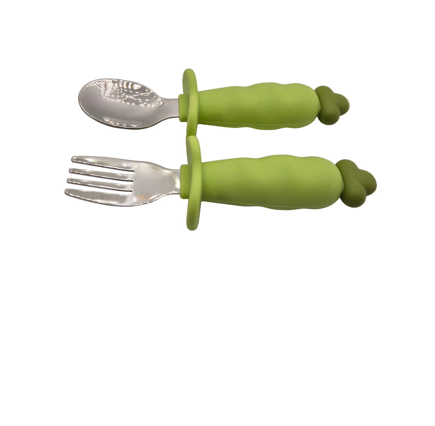 Lot de 2 couverts en acier inoxydable et silicone Carotte