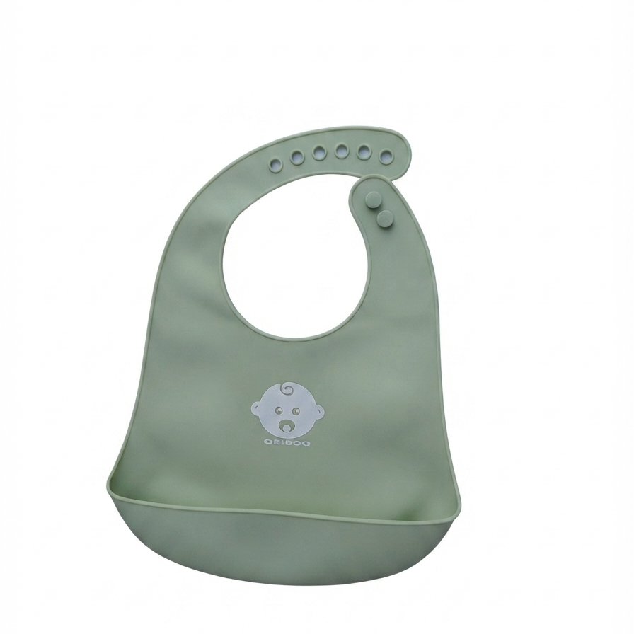 Bavoir bébé en silicone, vue de profil