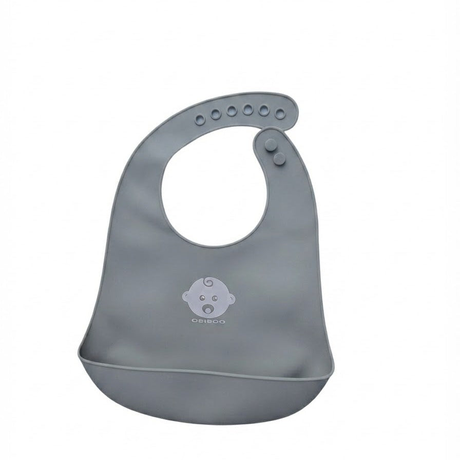 Bavoir bébé en silicone, coloris doux au choix