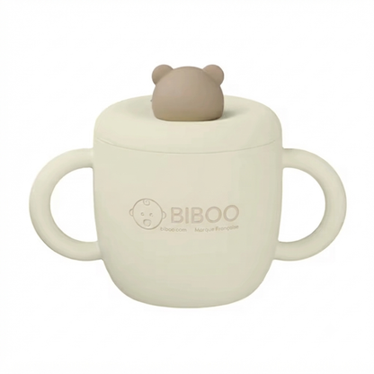 Tasse bébé en silicone ourson, détail du design