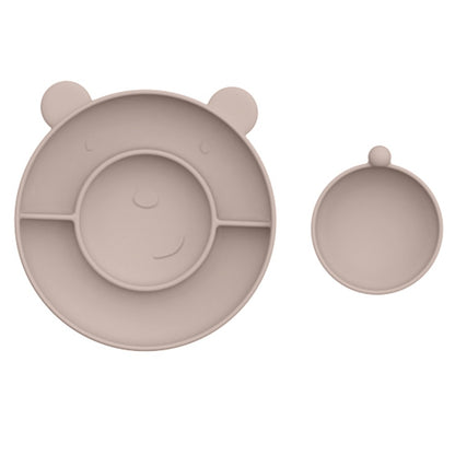 Assiette Bébé Silicone 3 Compartiments Ourson