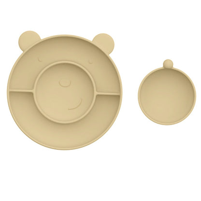 Assiette Bébé Silicone 3 Compartiments Ourson