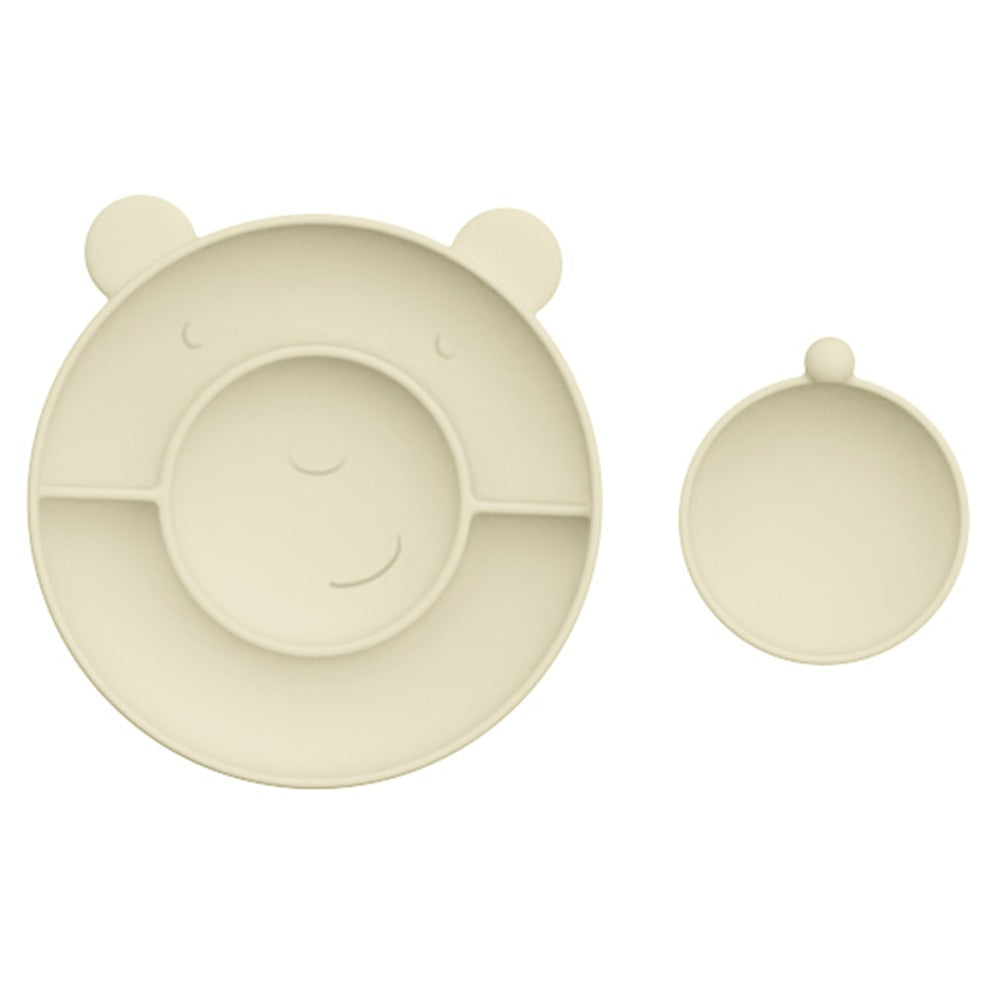 Assiette Bébé Silicone 3 Compartiments Ourson